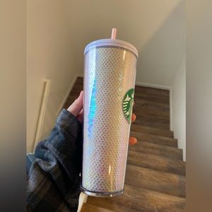 2020 starbucks Holiday White Sequin tumbler
